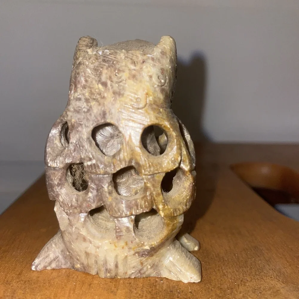 Owlet Inside‎ Owl Hand Carved Soapstone 3